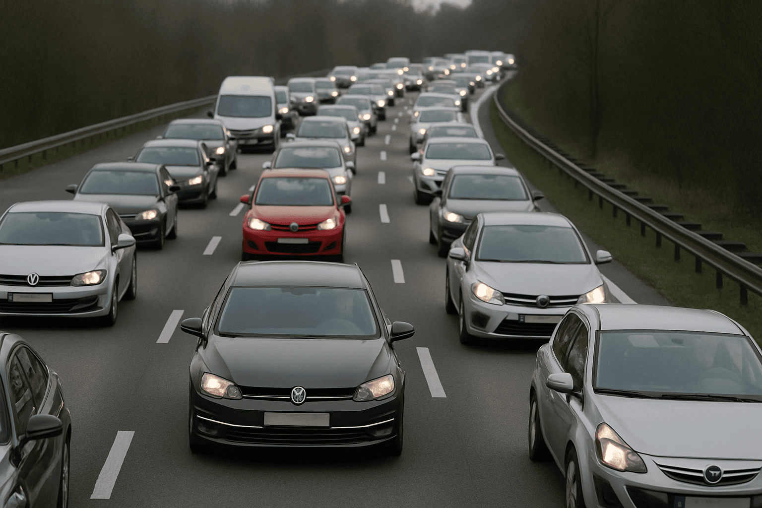 Afbeelding van auto's in file