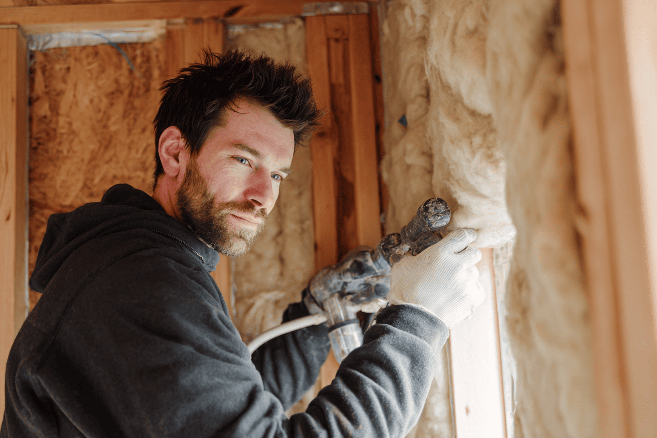 Man die aan het isoleren is