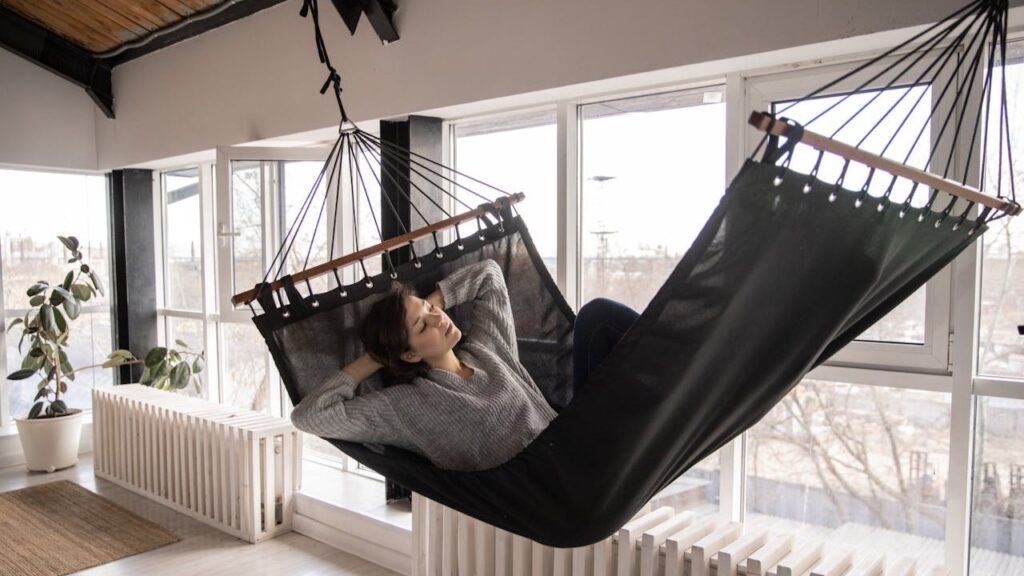 Een hangmat thuis