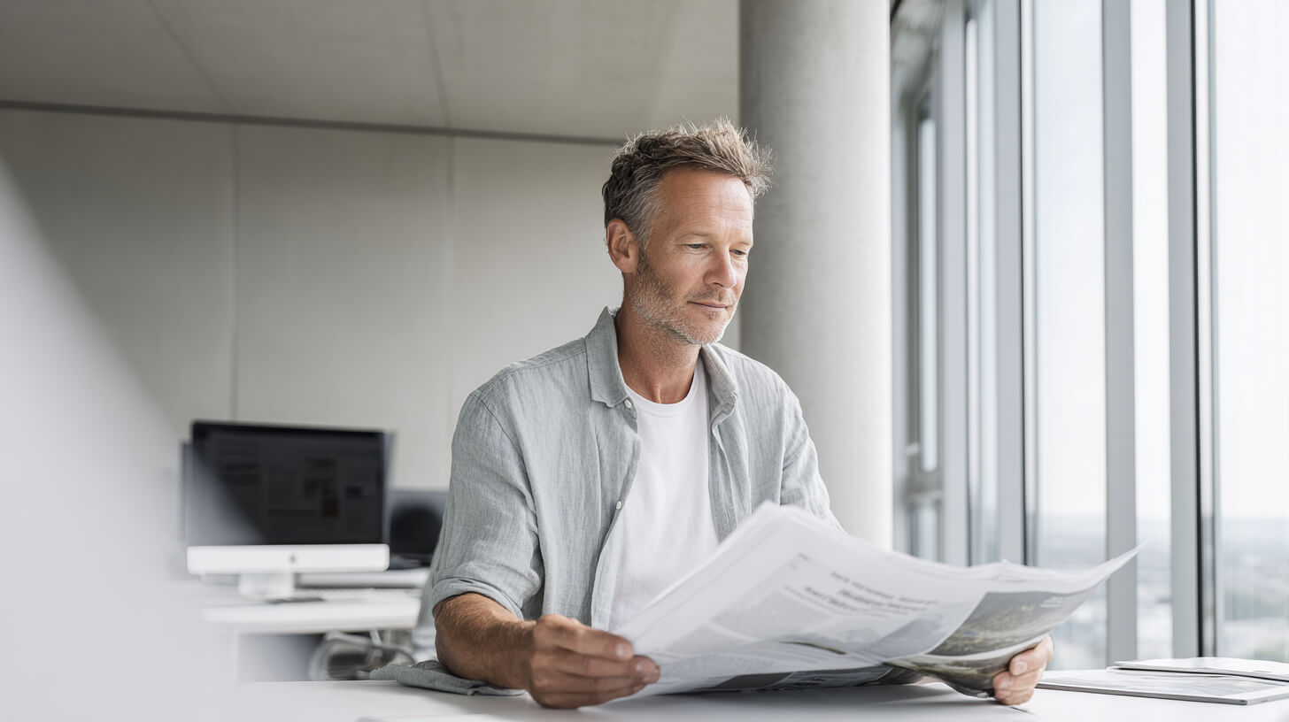 Man leest krant