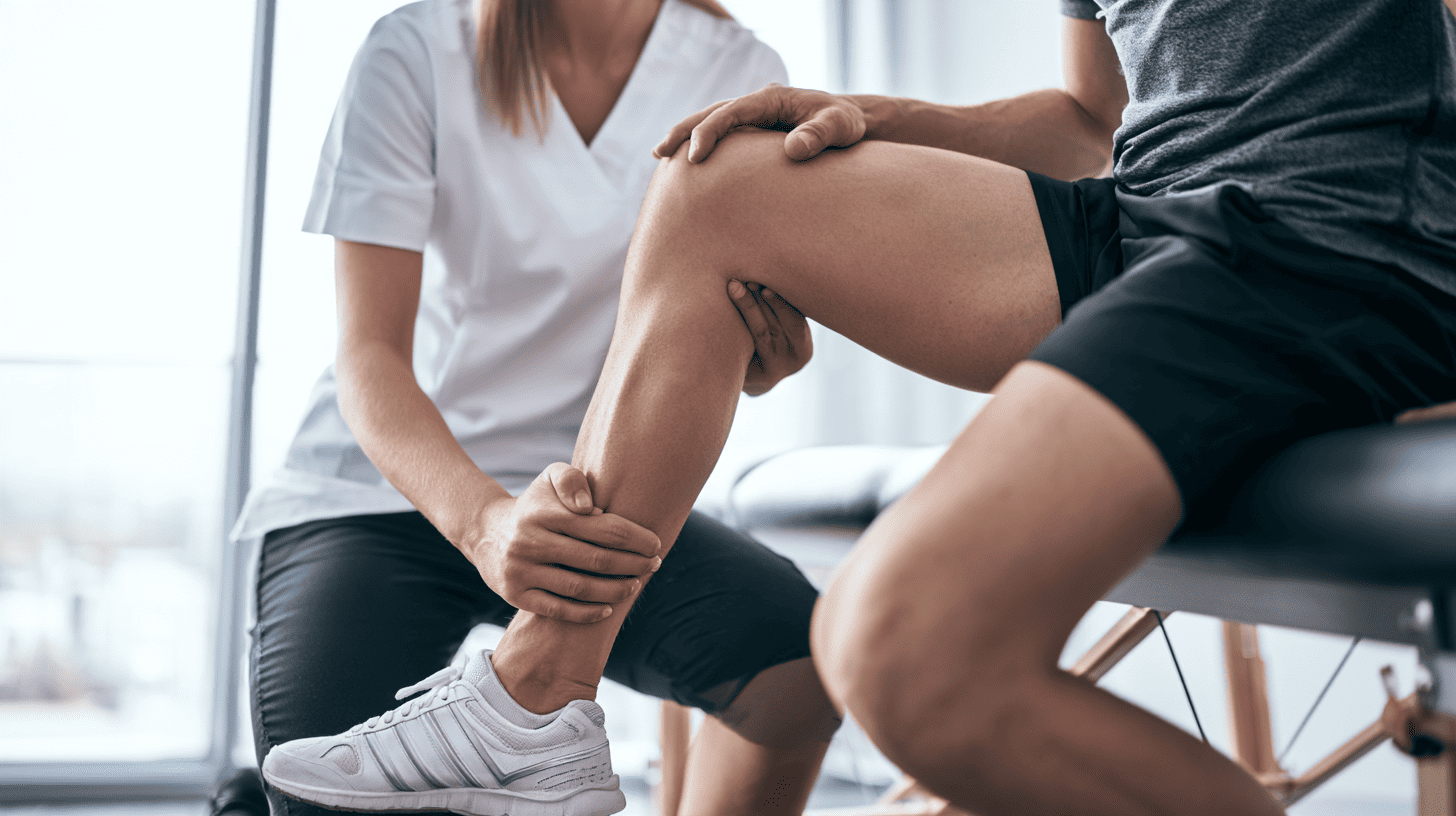 physiotherapeut behandelt knieblessure